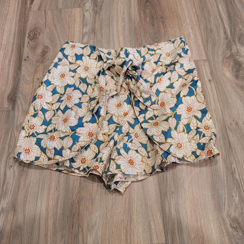 Anthropologie Floral Overlay Shorts